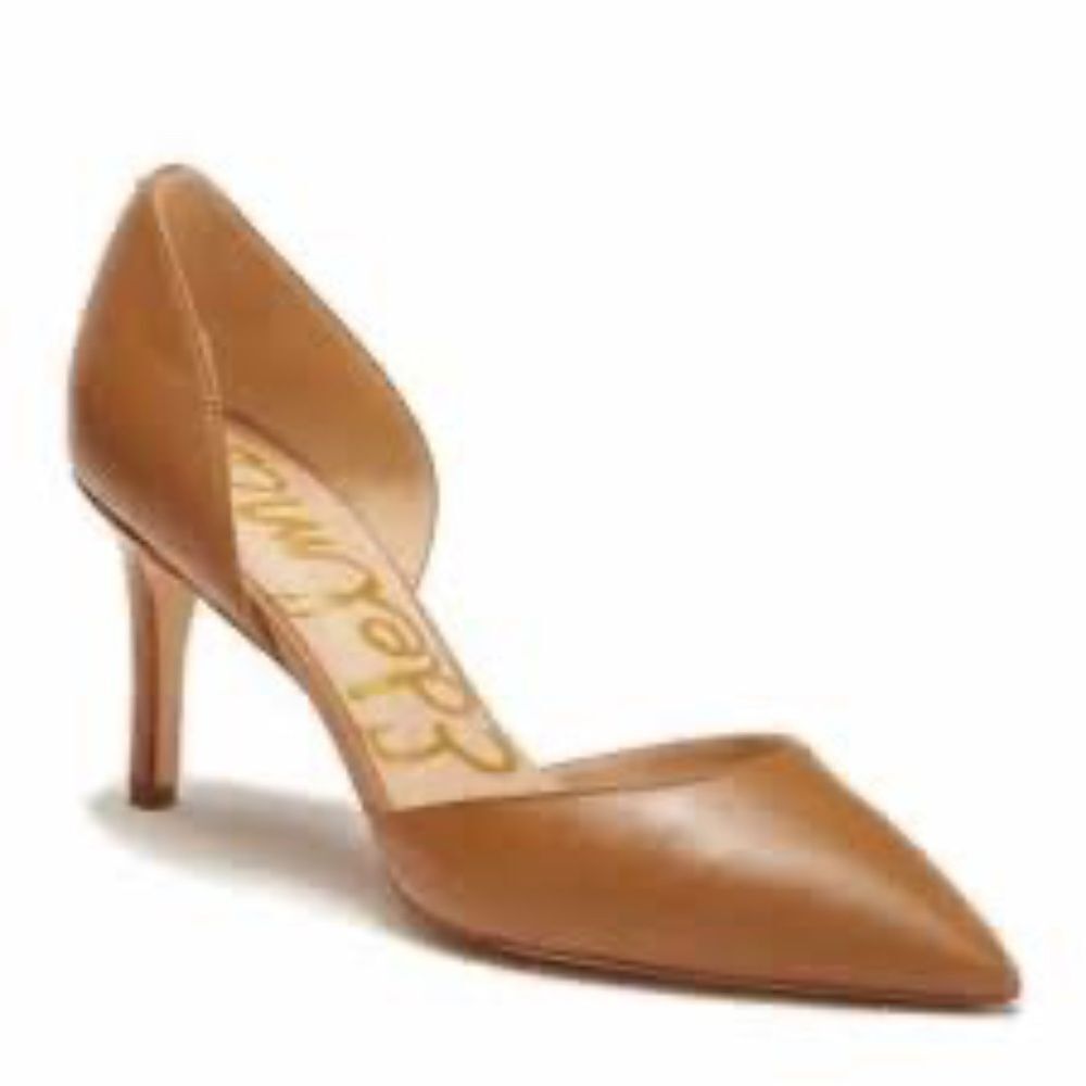 Sam Edelman Telsa Camel Leather D'Orsay Heels Sz10